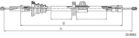 Трос, стояночная тормозная система CABOR 10.8062