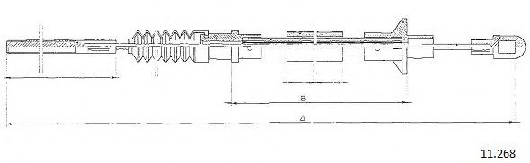 Трос, управление сцеплением CABOR 11.268
