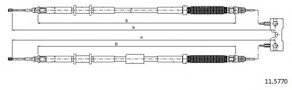 Трос, стояночная тормозная система CABOR 11.5770
