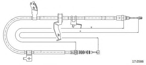 Трос, стояночная тормозная система CABOR 17.0586
