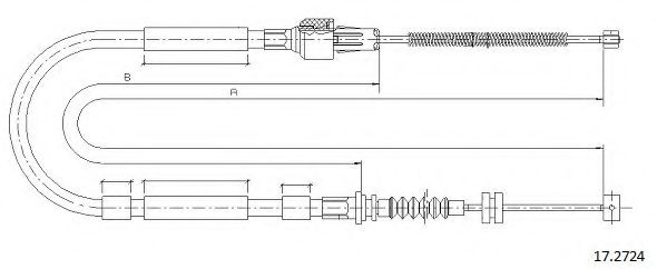 Трос, стояночная тормозная система CABOR 17.2724