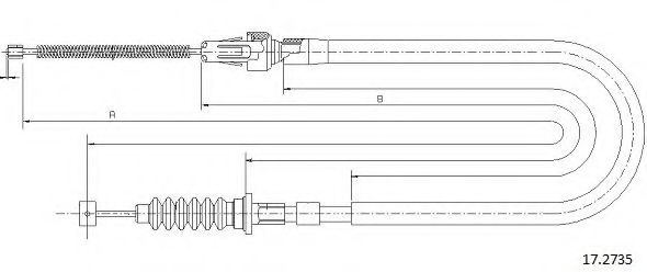 Трос, стояночная тормозная система CABOR 17.2735