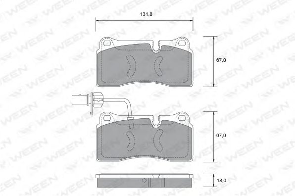 Комплект тормозных колодок, дисковый тормоз WEEN 151-2660