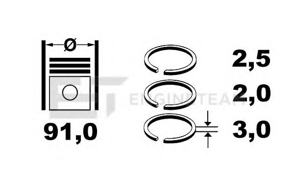 Комплект поршневых колец ET ENGINETEAM R4001000