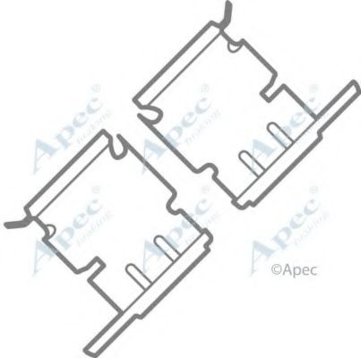 Комплектующие, тормозные колодки APEC braking KIT1008