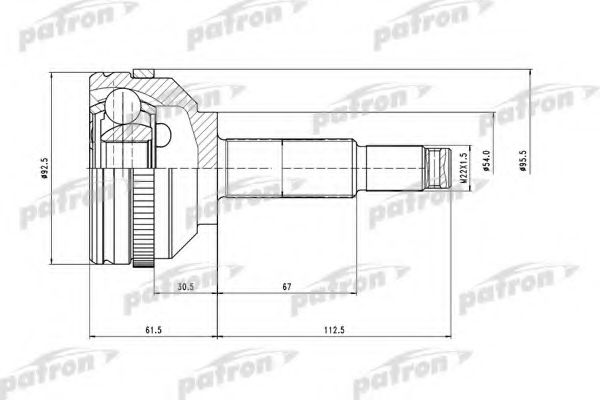 Шарнирный комплект, приводной вал PATRON PCV6751