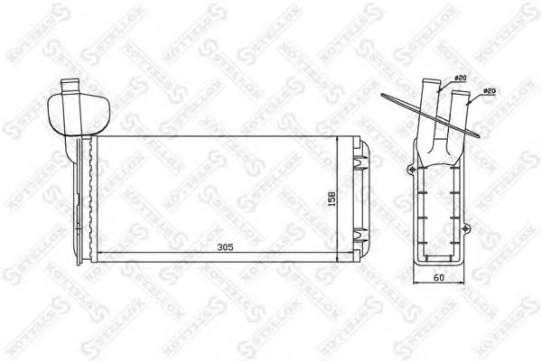 Теплообменник, отопление салона STELLOX 10-35020-SX