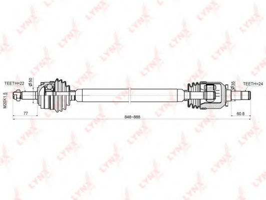 Приводной вал LYNXauto CD-4602