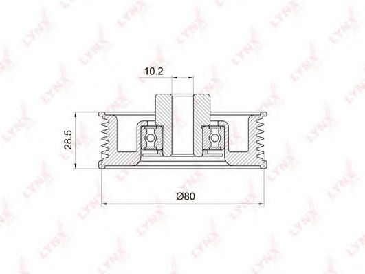 Паразитный / ведущий ролик, поликлиновой ремень LYNXauto PB-7035
