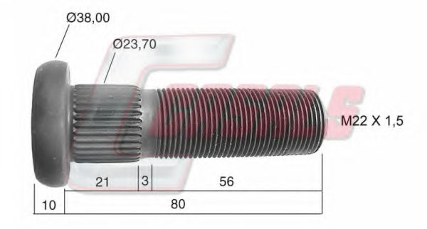 Болт крепления колеса CASALS 21266