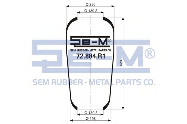 Кожух пневматической рессоры SEM LASTIK 72.884.R1