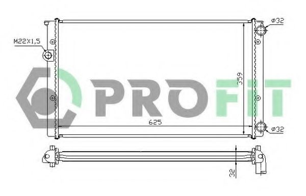 Радиатор, охлаждение двигателя PROFIT PR 9522A4