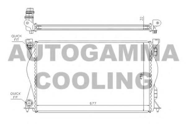 Радиатор, охлаждение двигателя AUTOGAMMA 104246