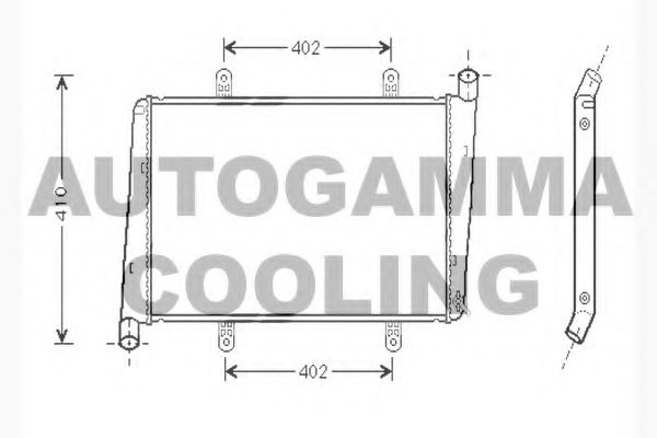 Радиатор, охлаждение двигателя AUTOGAMMA 104752