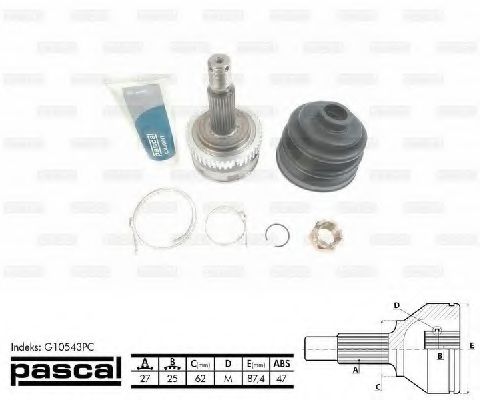Шарнирный комплект, приводной вал PASCAL G10543PC
