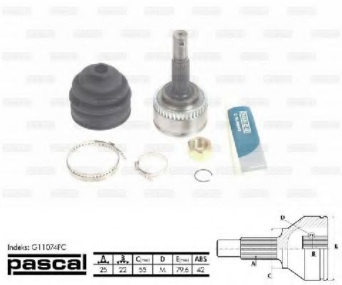 Шарнирный комплект, приводной вал PASCAL G11074PC