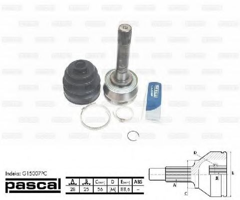 Шарнирный комплект, приводной вал PASCAL G15007PC