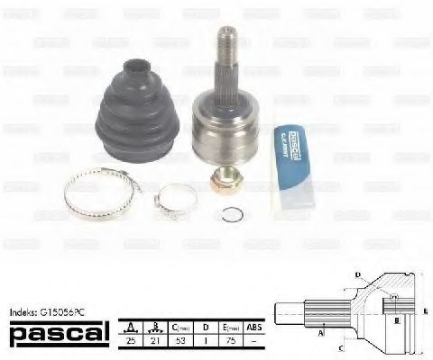 Шарнирный комплект, приводной вал PASCAL G15056PC