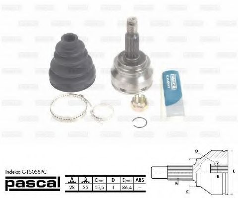 Шарнирный комплект, приводной вал PASCAL G15058PC