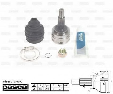 Шарнирный комплект, приводной вал PASCAL G15059PC