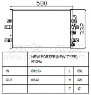 Конденсатор, кондиционер PARTS-MALL PXNCA-056