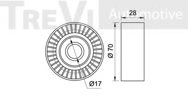 Паразитный / ведущий ролик, поликлиновой ремень TREVI AUTOMOTIVE TA1917