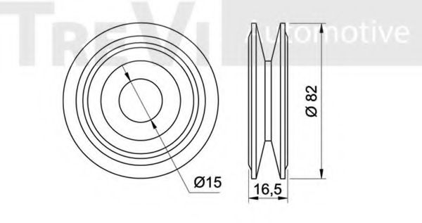 Паразитный / ведущий ролик, поликлиновой ремень TREVI AUTOMOTIVE TA1490