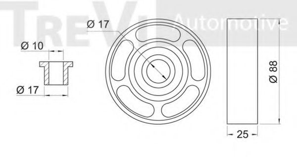 Паразитный / ведущий ролик, поликлиновой ремень CALIBER 17865