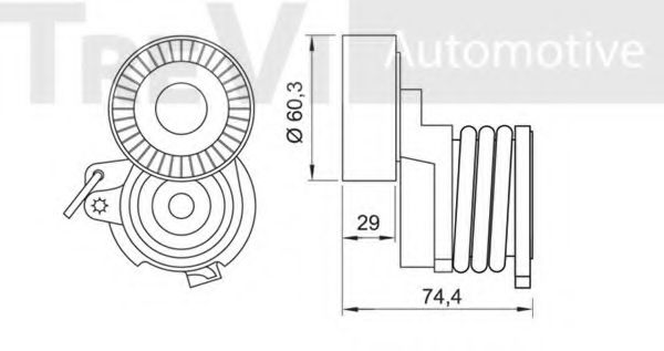 Натяжная планка, поликлиновой ремень TREVI AUTOMOTIVE TA1625