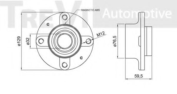 Комплект подшипника ступицы колеса TREVI AUTOMOTIVE 374870