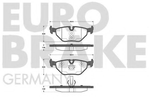 Комплект тормозных колодок, дисковый тормоз EUROBRAKE 5502221524