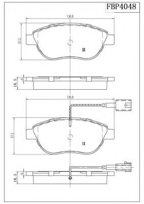 Комплект тормозных колодок, дисковый тормоз FI.BA FBP4048