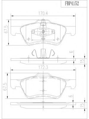 Комплект тормозных колодок, дисковый тормоз FI.BA FBP4152