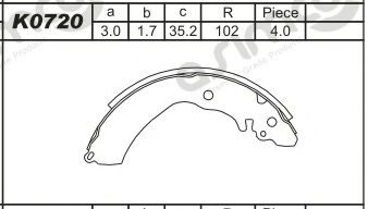 Комплект тормозных колодок ASIMCO K0720