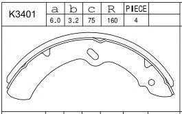 Комплект тормозных колодок ASIMCO K3401