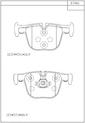 Комплект тормозных колодок, дисковый тормоз ASIMCO KD7006