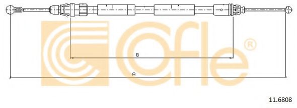 Трос, стояночная тормозная система COFLE 11.6808