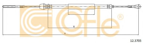Трос, стояночная тормозная система COFLE 12.3705