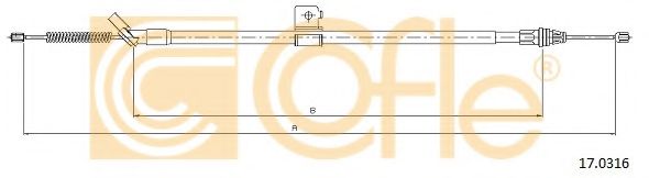 Трос, стояночная тормозная система COFLE 17.0316