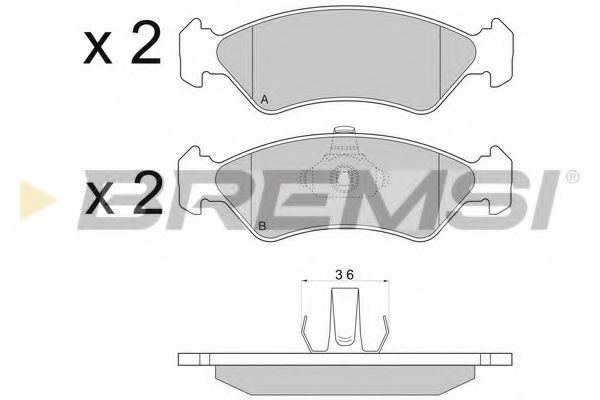 Комплект тормозных колодок, дисковый тормоз BREMSI BP2671