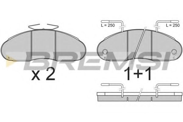 Комплект тормозных колодок, дисковый тормоз BREMSI 29034