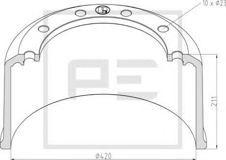 Тормозной барабан PE Automotive 046.830-00A