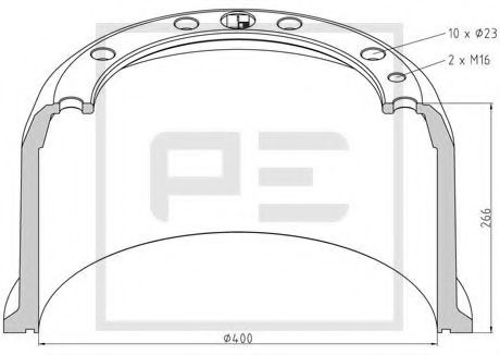 Тормозной барабан PE Automotive 056.618-00A