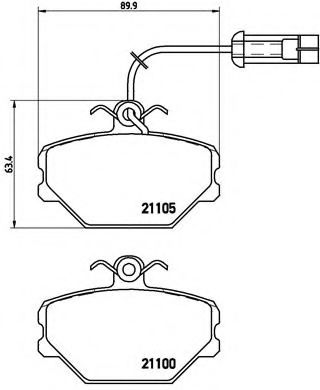 Комплект тормозных колодок, дисковый тормоз BREMBO P 23 044