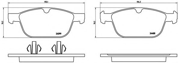 Комплект тормозных колодок, дисковый тормоз BREMBO P 86 023