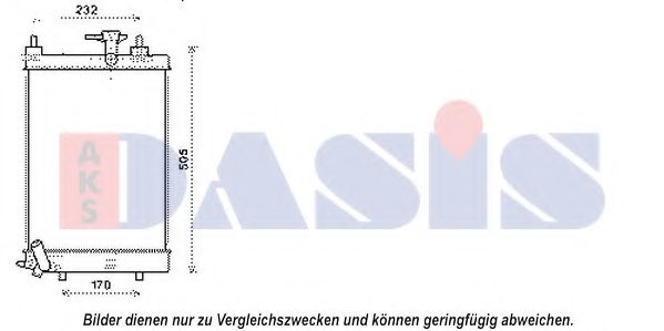 Радиатор, охлаждение двигателя AKS DASIS 360033N