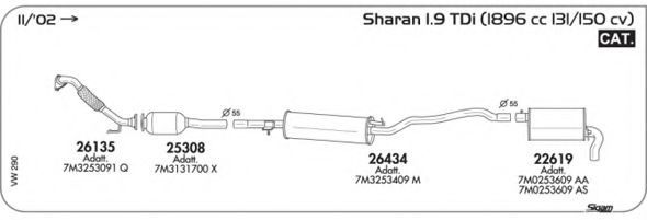 Система выпуска ОГ AKS DASIS SGVW290