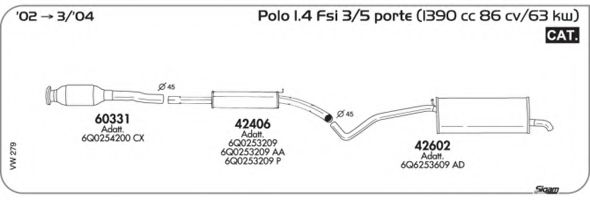 Система выпуска ОГ AKS DASIS SGVW279