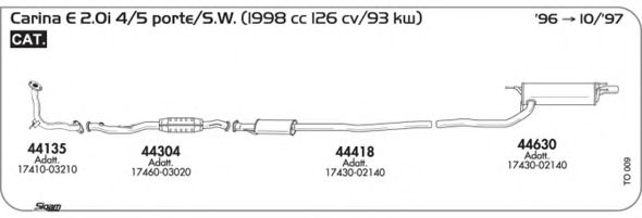 Система выпуска ОГ AKS DASIS SGTO009