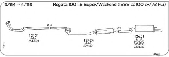 Система выпуска ОГ AKS DASIS SGFI111